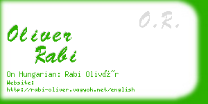 oliver rabi business card